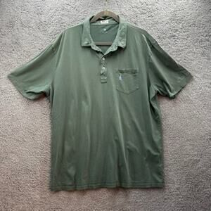 Johnny O 2XL Green Short Sleeve Polo The Valley Club Logo Cotton Comfort EUC